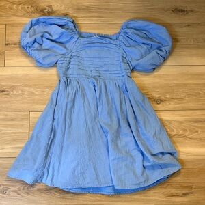 Abercrombie Kids Blue Puff Sleeve Dress